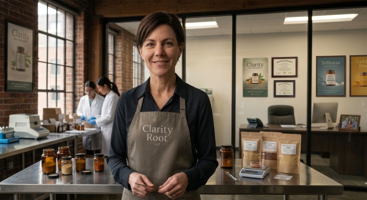 Mara Voss in her product lab